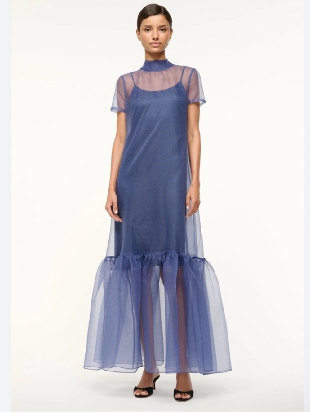 STAUD Calluna Navy Maxi Dress size M